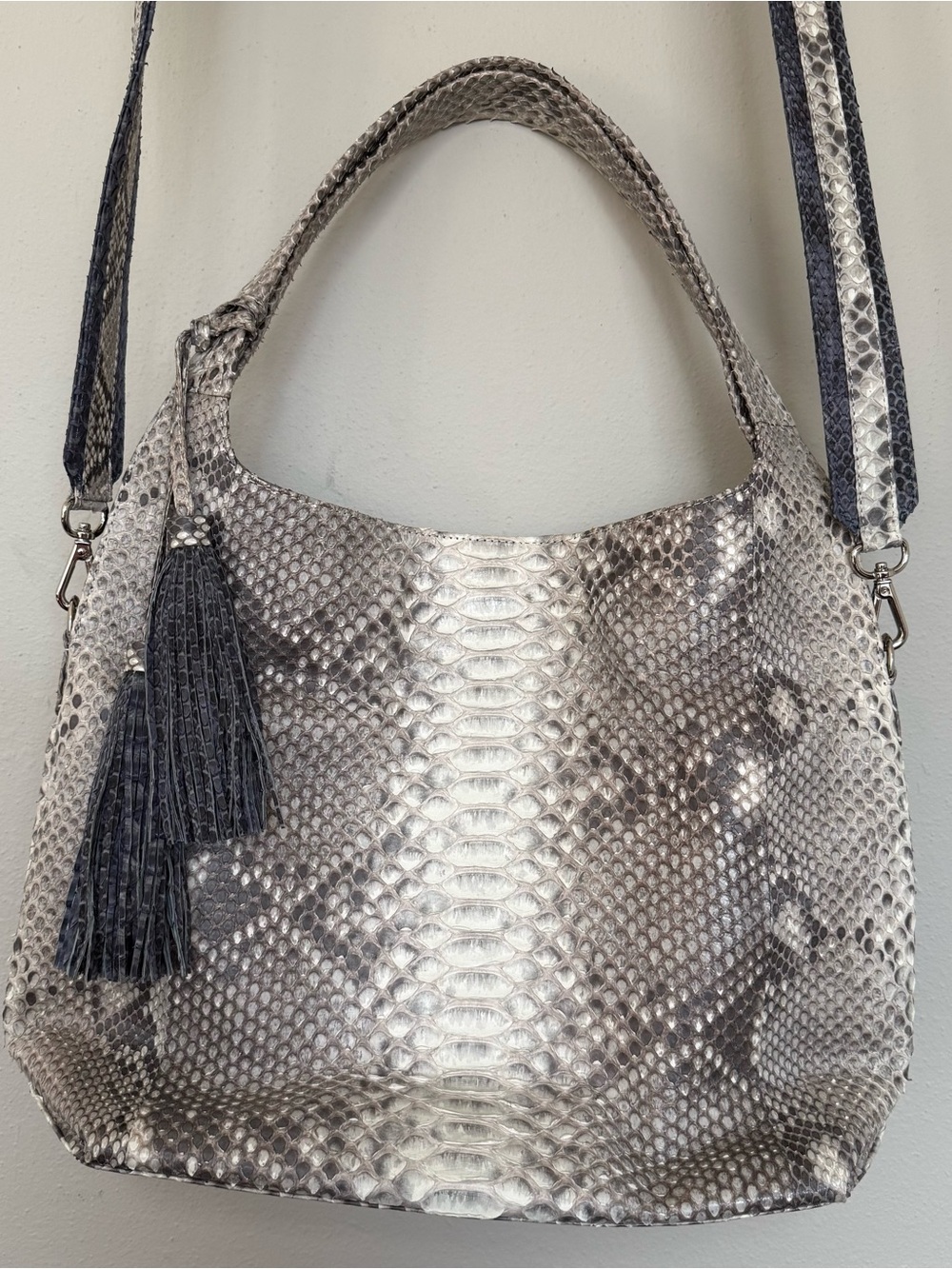 $1,195 J. Markell Luxury Genuine Python Two Way Crossbody Shoulder Bag - Mia - Picture 4 of 8
